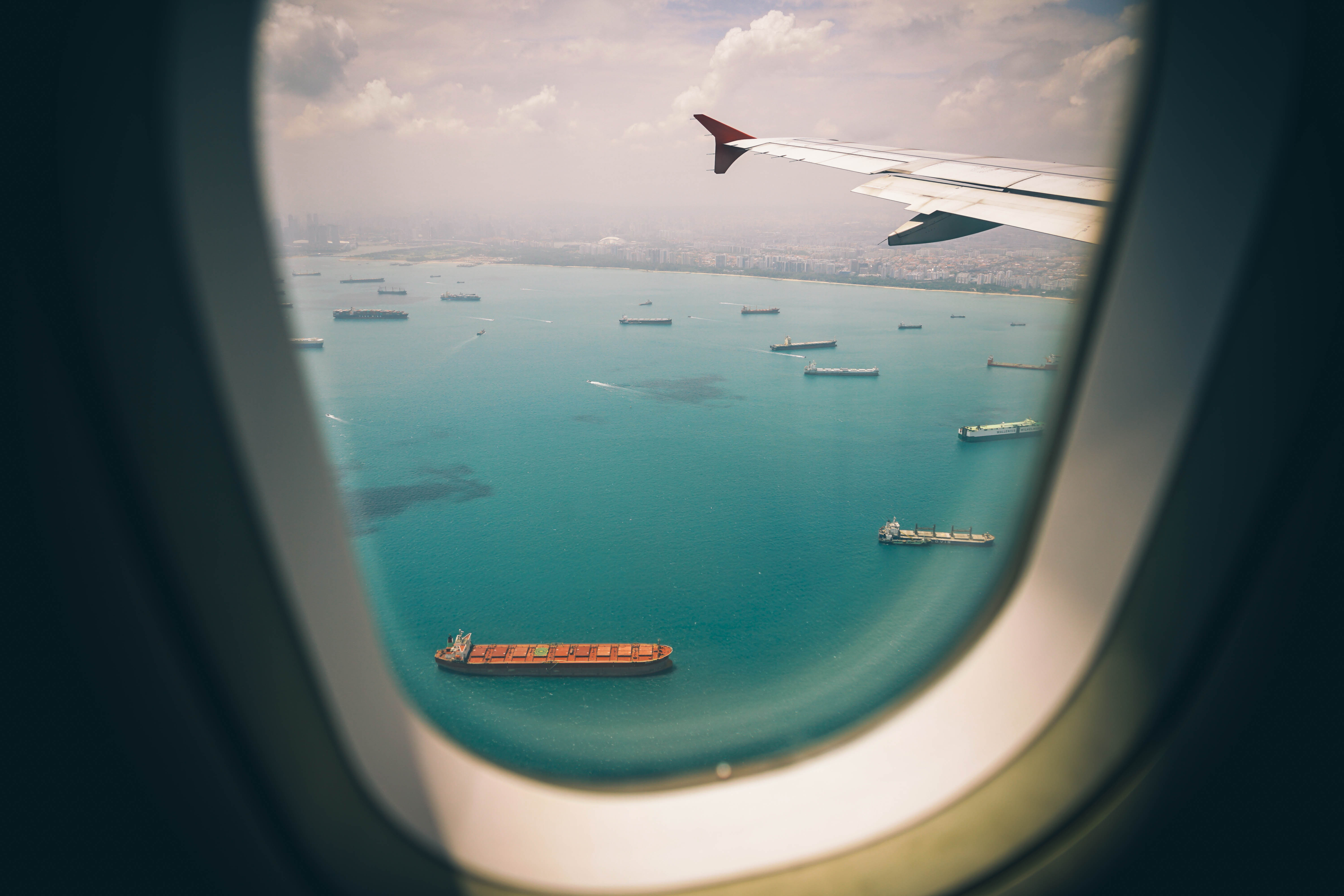 ocean view from airplane